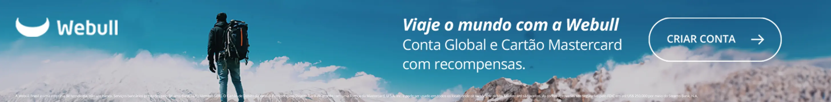 Conta global e Cartão Mastercard com recompensas