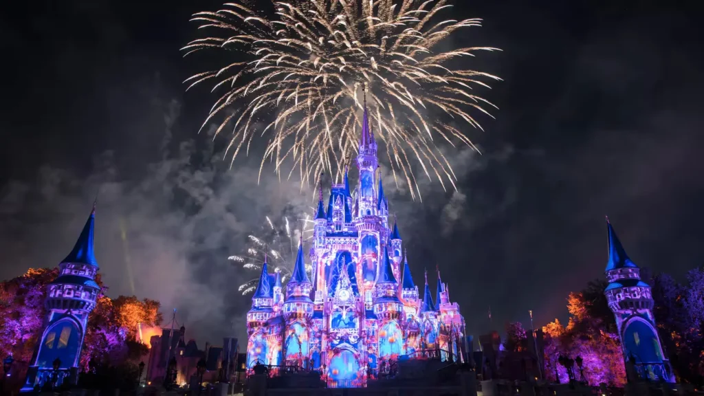 Show de fogos no Magic Kingdom, em Walt Disney World, na Flórida