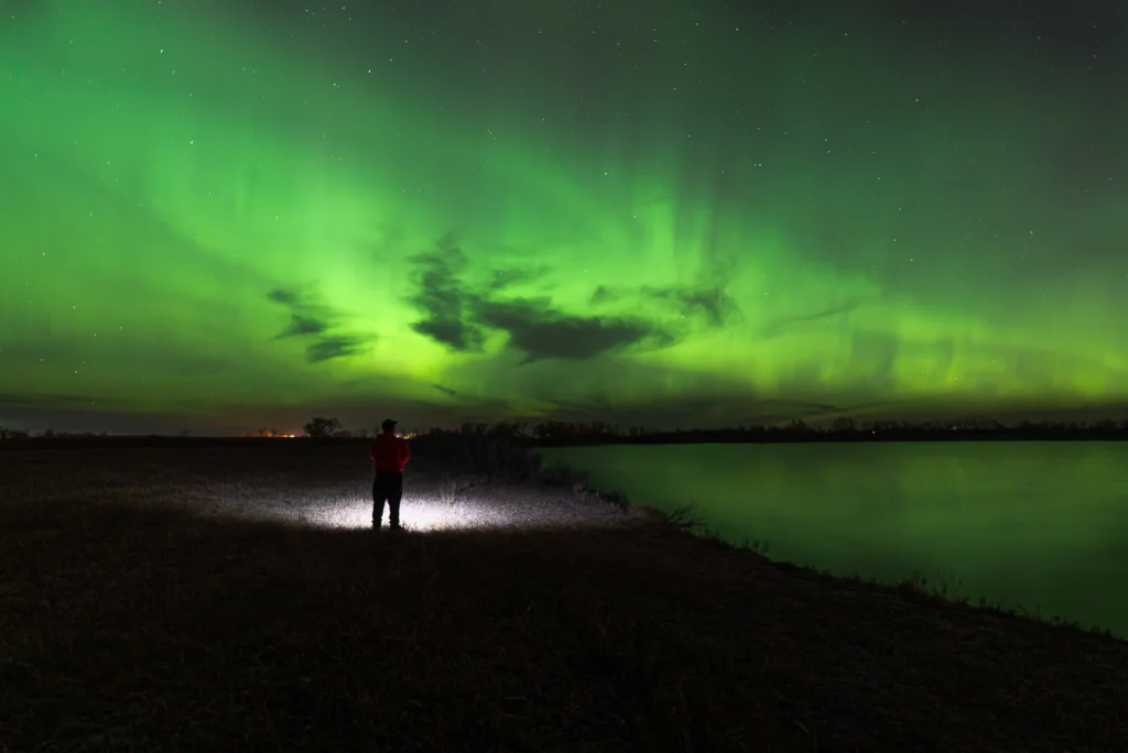 Aurora Boreal em Regina, no Canadá